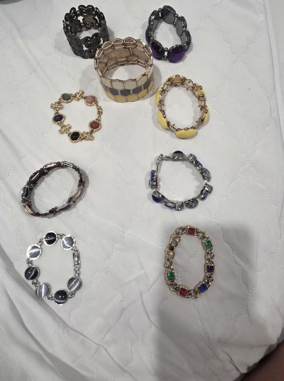 Multi-Color Gemstone Link Bracelet Collection - Women Jewelry